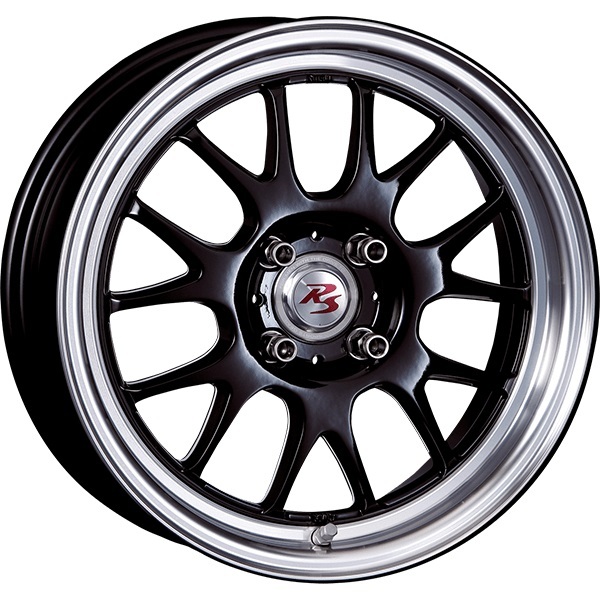 CRIMSON RS ST AIR MONOBLOCK 15インチ 6.5J +35 4-100 ブラック/ポリッシュリップ1台分/4本セット クリムソン RS ST AIR モノブロック