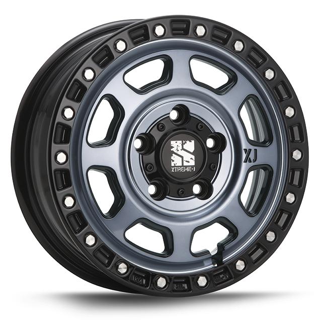 MLJ エクストリームJ XJ07 14インチ 5.0J +48 5-114.3 グロスブラックマシンインディゴ4本で送料無料 XTREME-J XJ07 1本