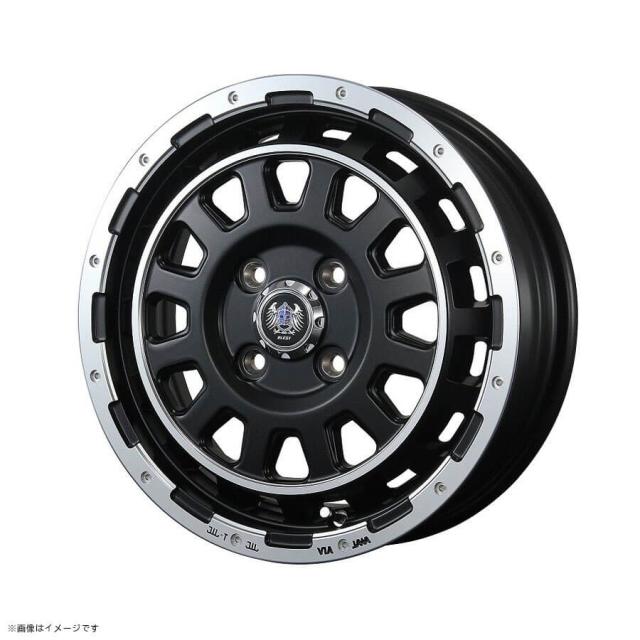BLEST Bahns Tech DH-Stream 14インチ 4.5J +45 4-100 セミグロスブラック 4本で送料無料 ブレスト バーンズテック DH ストリーム 1本