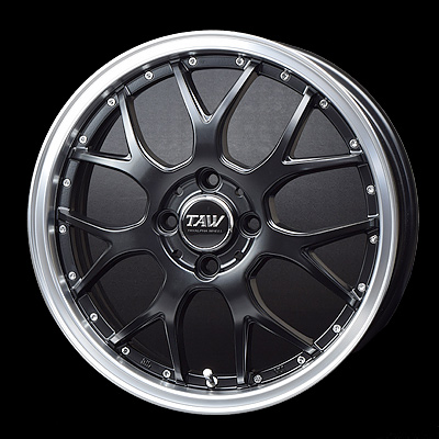 TRYALPHA Leowing M7 17インチ 7.0J +45 4-100 セミグロスブラック・リムポリッシュ 4本で送料無料 トライアルファ レオウィング M7 1本の通販は