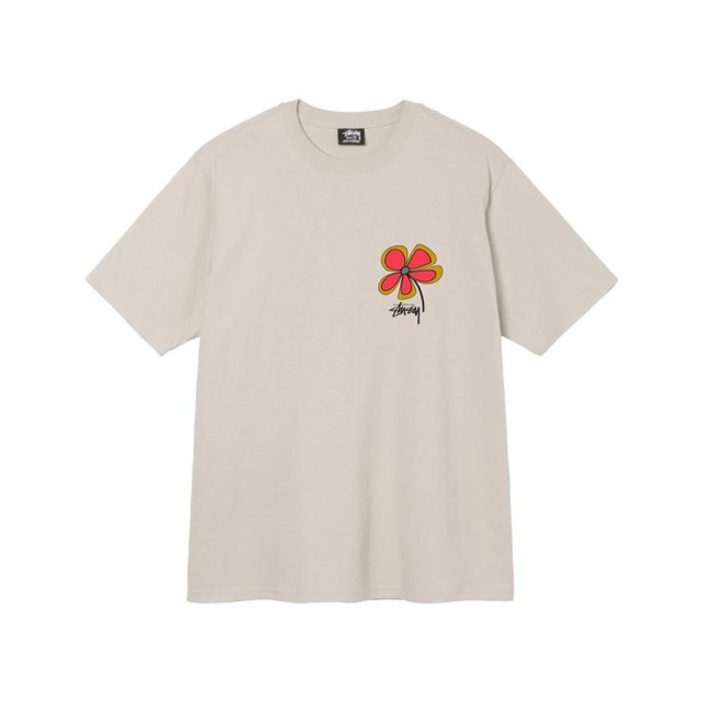 STUSSY FLOWER TEE WHITE / BLACK / SMOKE ユニセックス 半袖Tシャツ ...