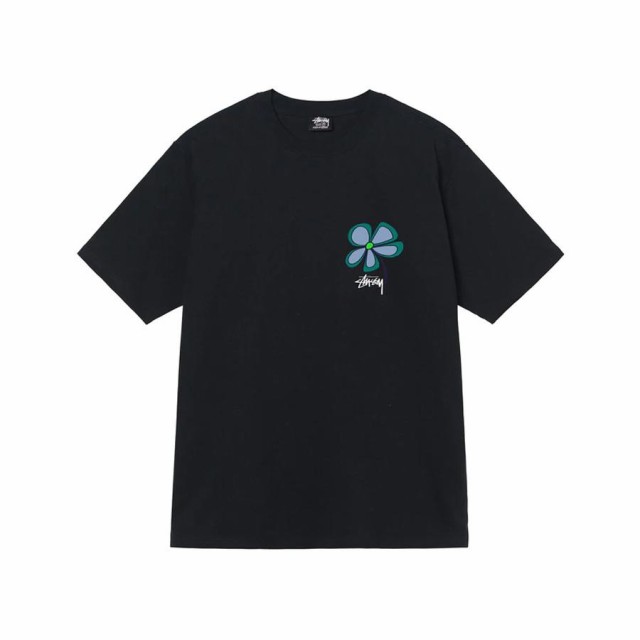 STUSSY FLOWER TEE WHITE / BLACK / SMOKE ユニセックス 半袖Tシャツ