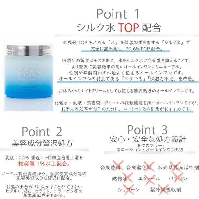 「ポイント10％バック 8月5日」 FFAS オールインワンゲル 60g セット商品純国産ヒト幹細胞培養液 FFAS オールインワンゲル60g