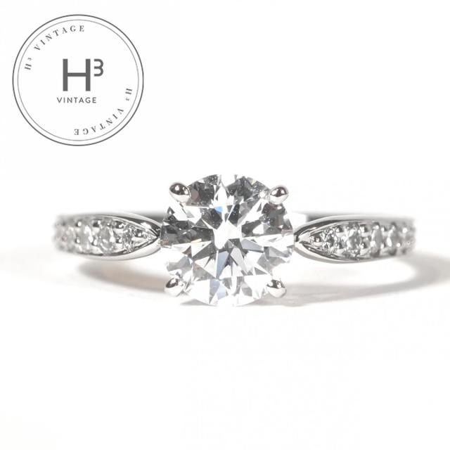 ティファニー TIFFANY&amp;Co. ラウンド ブリリアント エンゲージメント リング ダイヤモンド プラチナ バンド ティファニー ハーモニー