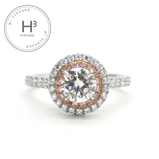 ティファニー TIFFANY&Co. ラウンド ブリリアント エンゲージメント リング ピンク ダイヤモンド プラチナ ティファニー ソレスト 440,000円