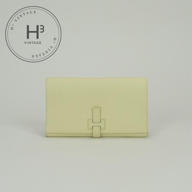 エルメス HERMES ニューHパッサン ニュー Hパッサン 財布 長財布 ロングウォレット エプソン ジョーヌミルトン Jaune Milton イエロー Yellow 181,500円