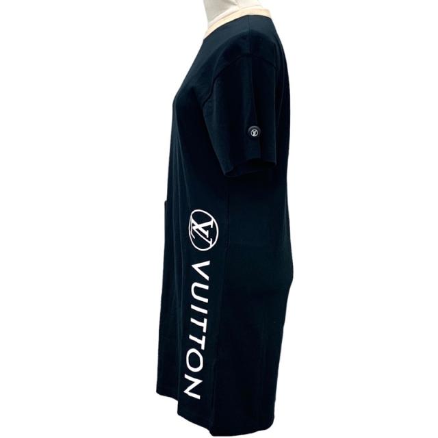 LOUIS VUITTON Tシャツワンピースコットン/ブラックサイズS LOUIS VUITTON】ルイヴィトン『ワッペンデザイン ニット 半袖