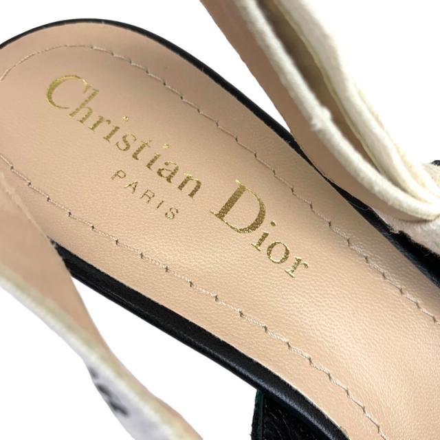 クリスチャンディオール CHRISTIAN DIOR JADIOR パンプス 靴 シューズ ウール グリーン サンダル チェック スリングバック
