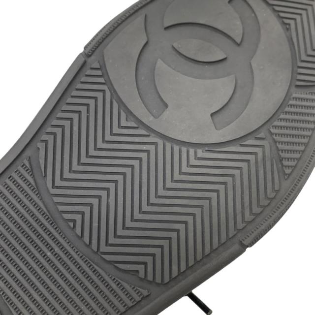 シャネル CHANEL スニーカー 靴 シューズ レザー ブラック ココマーク ロゴ_7