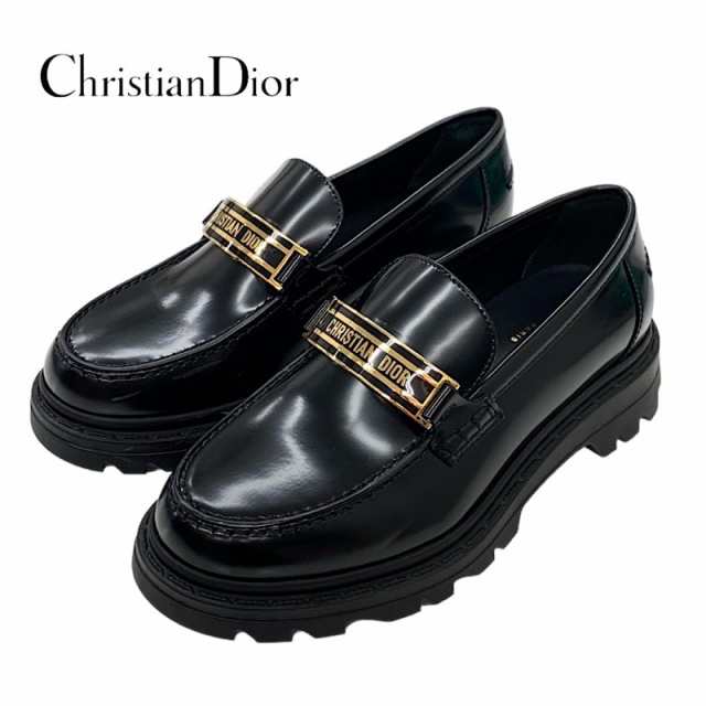クリスチャンディオール ローファー 革靴 靴 シューズ レザー ブラック