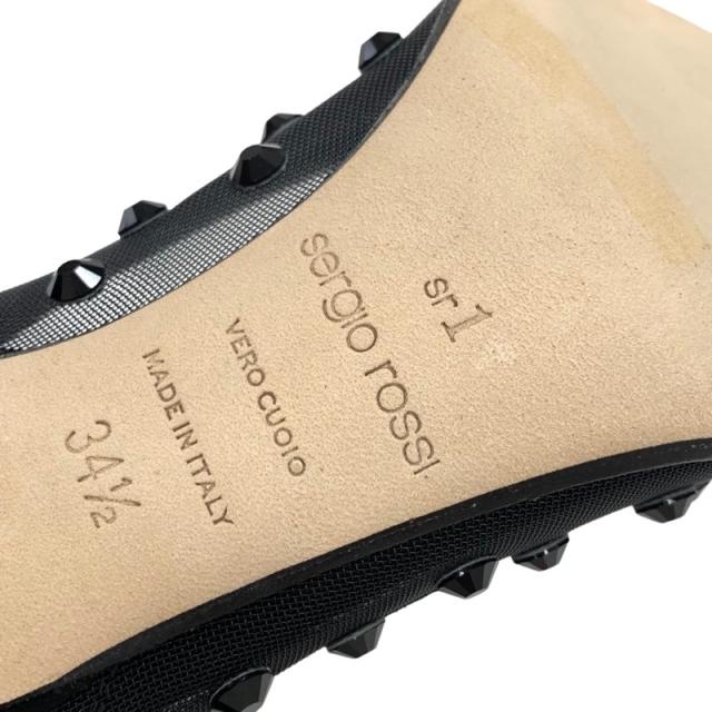 未使用 セルジオロッシ sergio rossi パンプス 靴 シューズ スエード ブラック 黒 sr1 メッシュ ビジュー_7