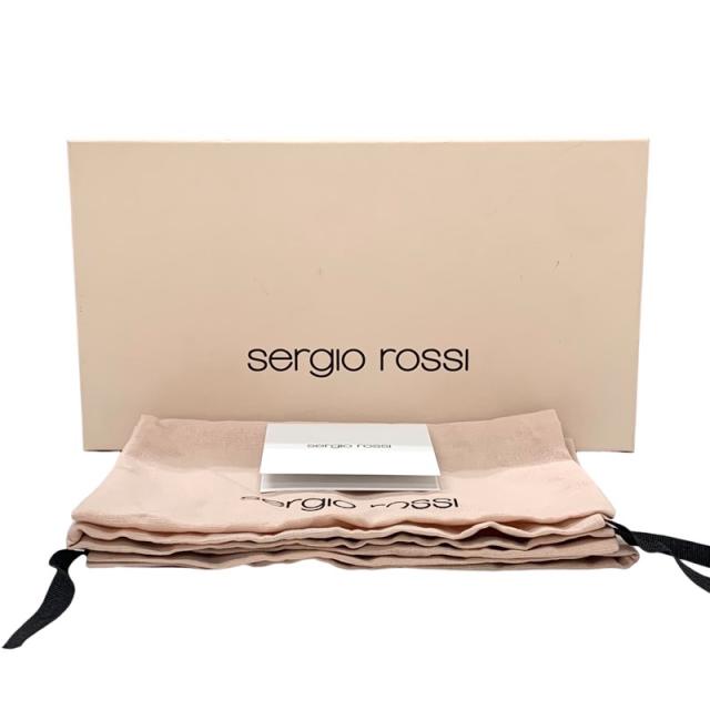 未使用 セルジオロッシ sergio rossi パンプス 靴 シューズ スエード ブラック 黒 sr1 メッシュ ビジュー_9