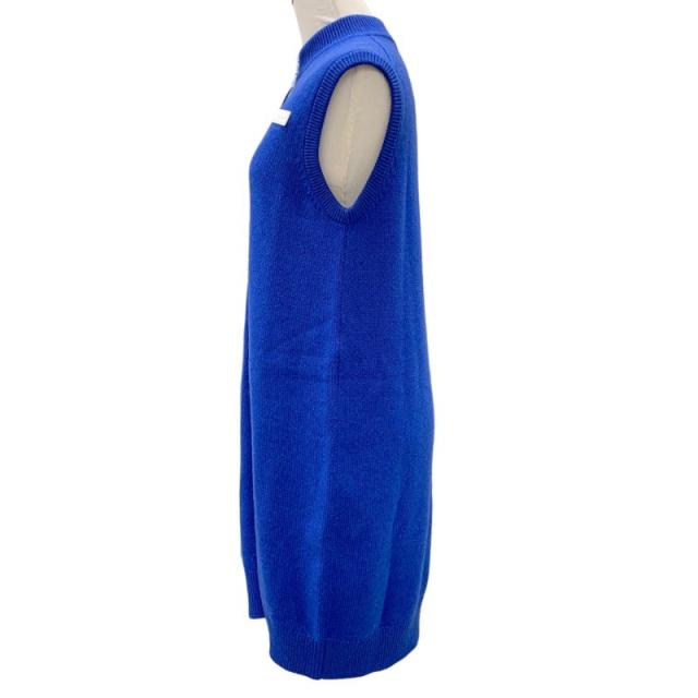 ヴィトン ワンピース ロゴ カシミヤ ニット ノースリーブ ブルー