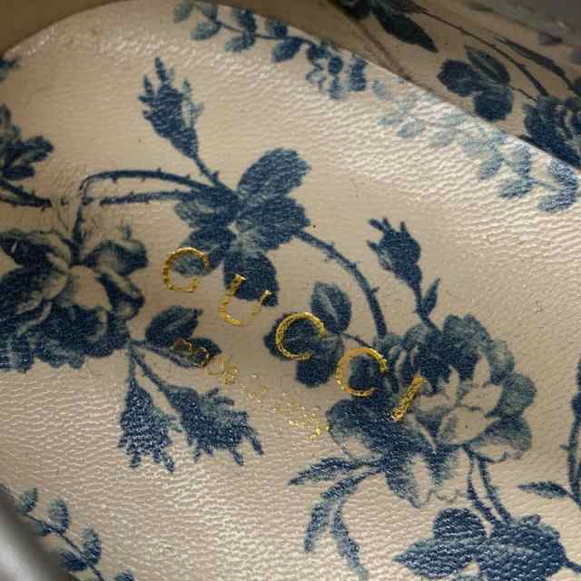 グッチ GUCCI ローファー 革靴 靴 シューズ レザー シルバー ゴールド ラメ ホースビット beeの通販は