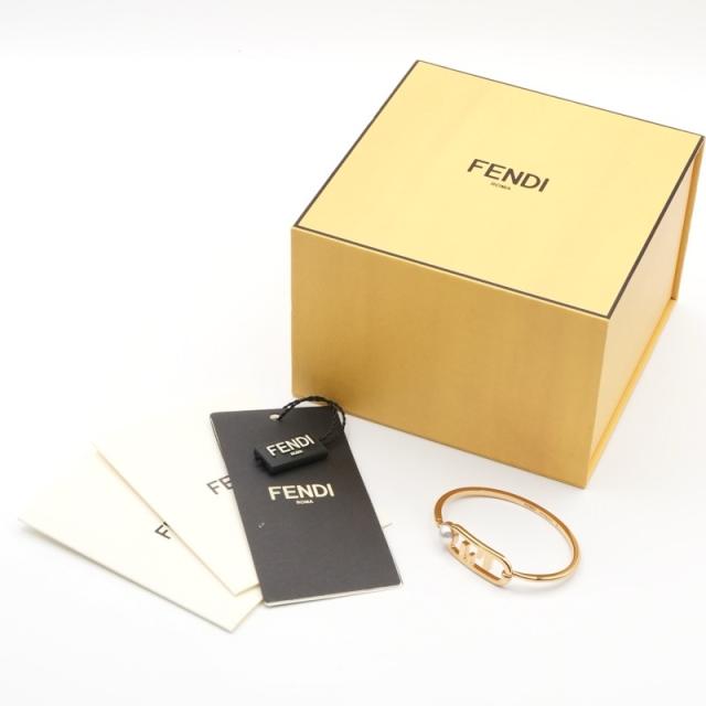 フェンディ FENDI オーロック ブレスレット バングル パール ゴールド 