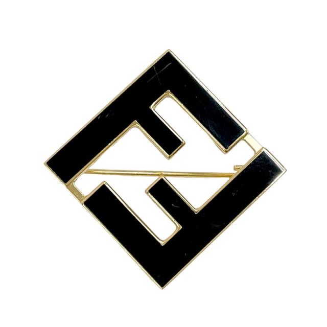 現行 【未使用級】フェンディ FENDI FFロゴ ブローチ ピンク ゴールド 341006681_7.jpg