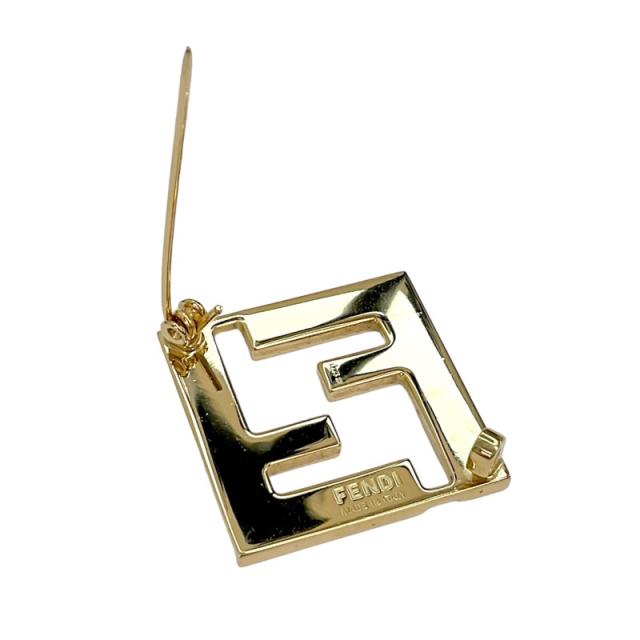 フェンディ　ブローチ　FFロゴ　ブラック　超美品 フェンディ FENDI フォーエバー ブローチ FFロゴ ブラック ゴールド