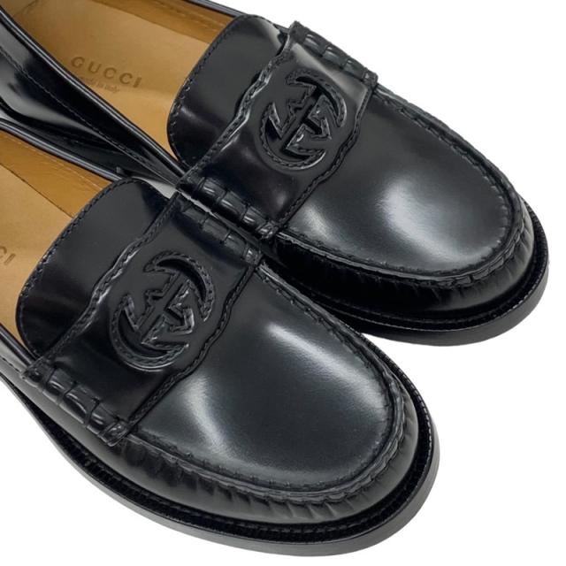 グッチ GUCCI ローファー 革靴 靴 シューズ レザー ブラック 黒 未使用 