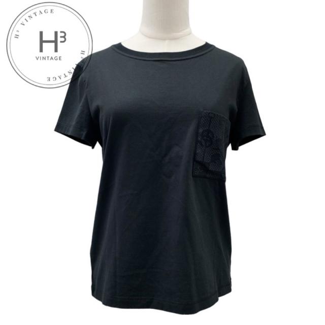 エルメス HERMES トップス コットン ブラック 未使用 Tシャツ