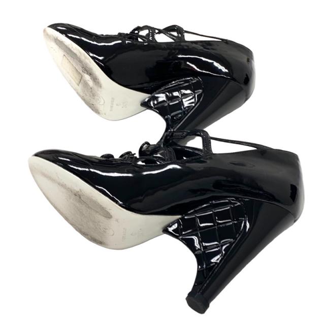 シャネル パテント ストラップベルト パンプス ブラック シャネル CHANEL ココマーク アンクルストラップ パテントレザー