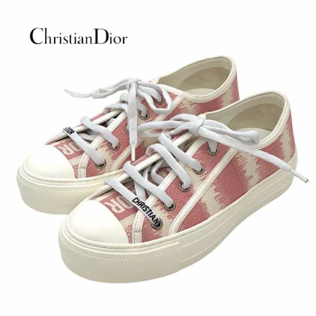 クリスチャンディオール CHRISTIAN DIOR WALK N DIOR スニーカー 靴 シューズ ファブリック ピンク ホワイト ジャカード ロゴ