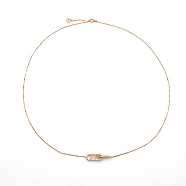 フェンディ FENDI オーロック ラインストーン ネックレス