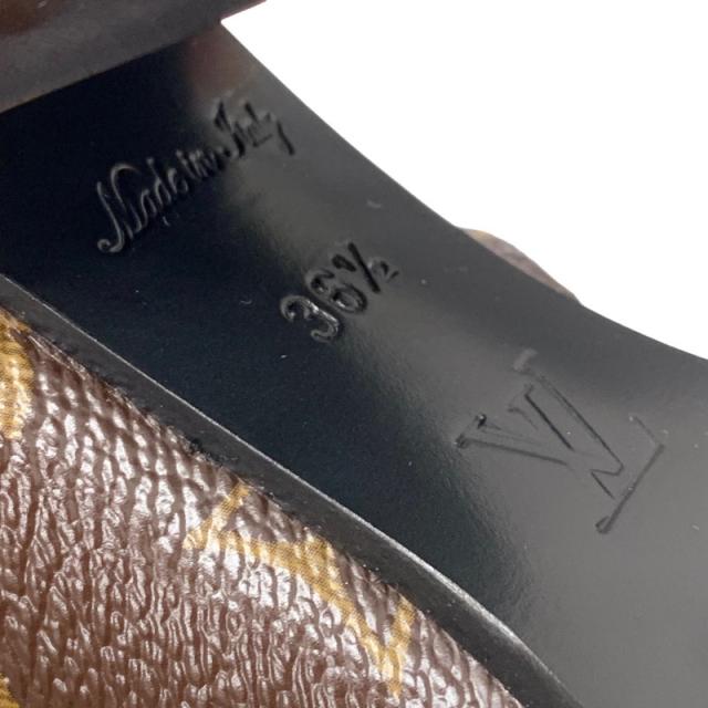 ルイヴィトン LOUIS VUITTON スタートレイルライン モノグラム 遊撃手ブーツ アンクルブーツ スピード競技脹れ上がる なめし革 黒いこと 赤銅色