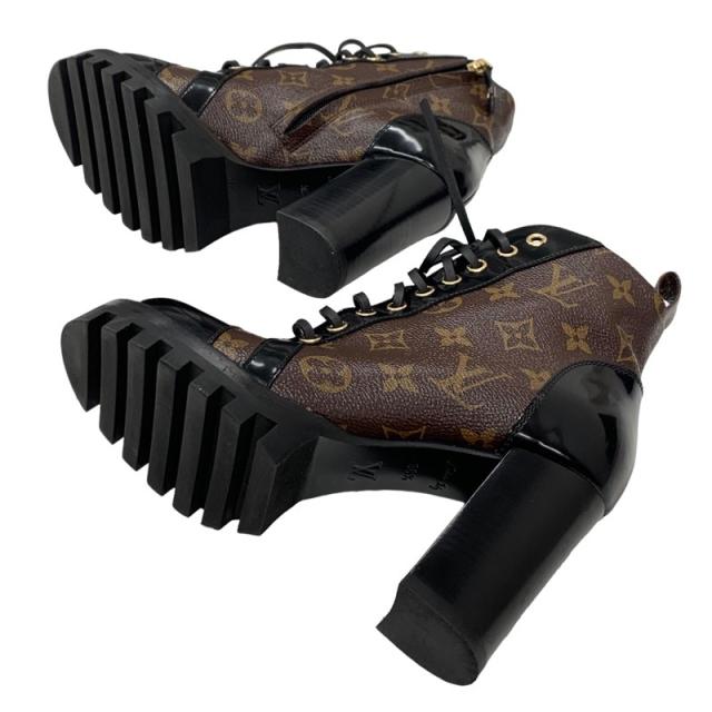 Louis Vuitton レースアップブーツ ブラウン/ブラック ルイヴィトン