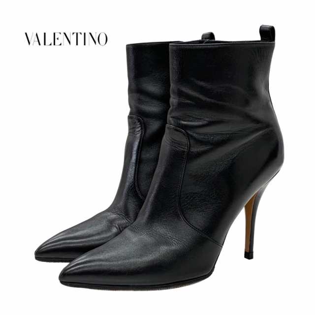 ヴァレンティノ VALENTINO ブーツ ショートブーツ ロックスタッズ レザー ブラック