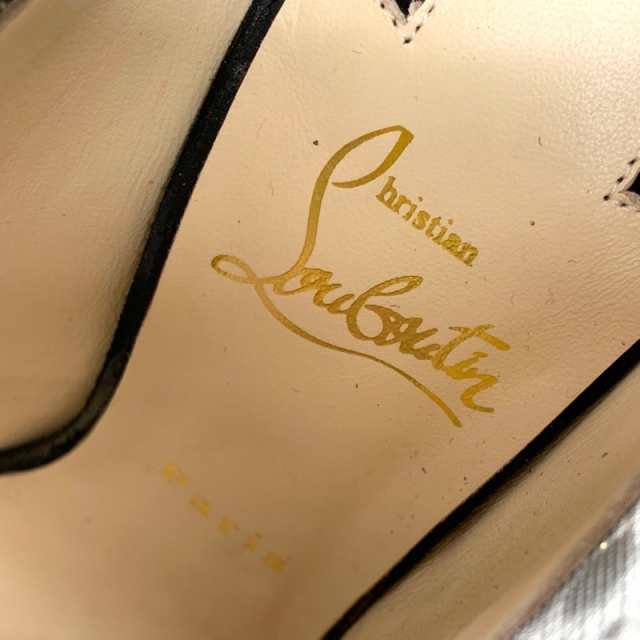 未使用 クリスチャンルブタン Christian Louboutin ブーツ ショートブーツ 靴 シューズ グリッター スエード メッシュ  ブラック｜au PAY マーケット