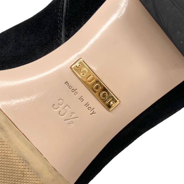 グッチ GUCCI ダブルG ブーツ ロングブーツ 靴 シューズ スエード ブラック 黒 ゴールド GGマーモント フリンジ_6