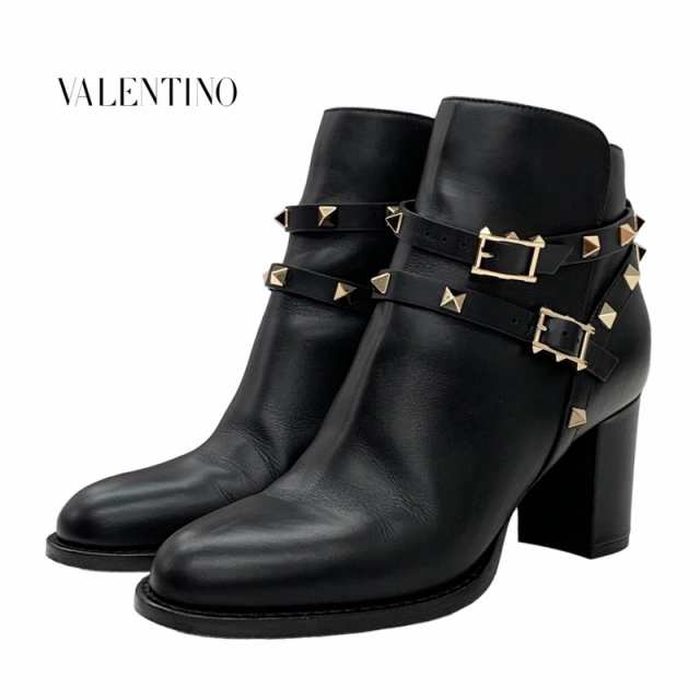 【割引可品】Valentino ヴァレンティノ ロックスタッズショートブーツ 靴