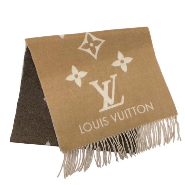 ルイヴィトン LOUIS VUITTON カシミヤ ブラウン ベージュ モノグラム 