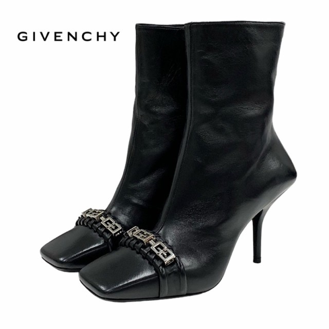 ジバンシィ GIVENCHY ブーツ ショートブーツ 靴 シューズ ロゴ金具 レザー ブラック 黒 シルバー 靴・シューズ