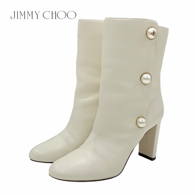 ジミーチュウ JIMMY CHOO RINA 85 ブーツ ショートブーツ 靴 シューズ パール レザー アイボリー