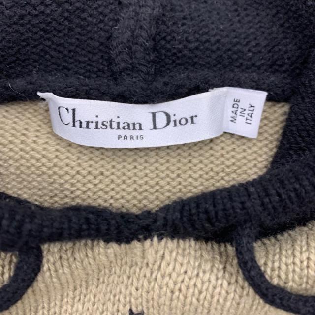 クリスチャンディオール CHRISTIAN DIOR トップス フーディ カシミヤ ニット 半袖 ベージュ ブラック_4