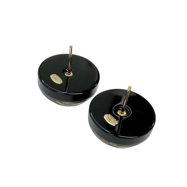 シャネル ピアス ココマーク ロゴ レジン ブラック ゴールド