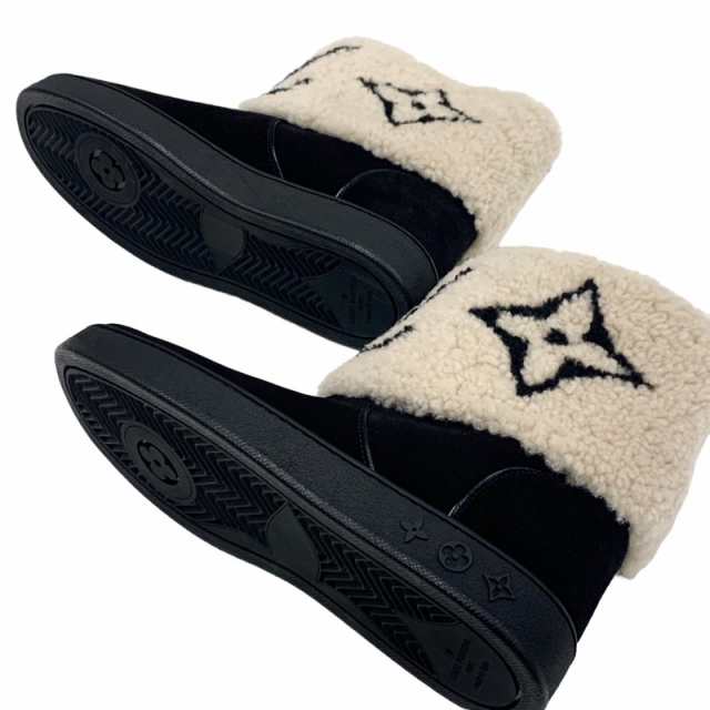 未使用 ルイヴィトン LOUIS VUITTON スノードロップ ブーツ ショートブーツ ムートンブーツ モノグラム 折り返し スエード ブラックの通販は alexiscoates.com