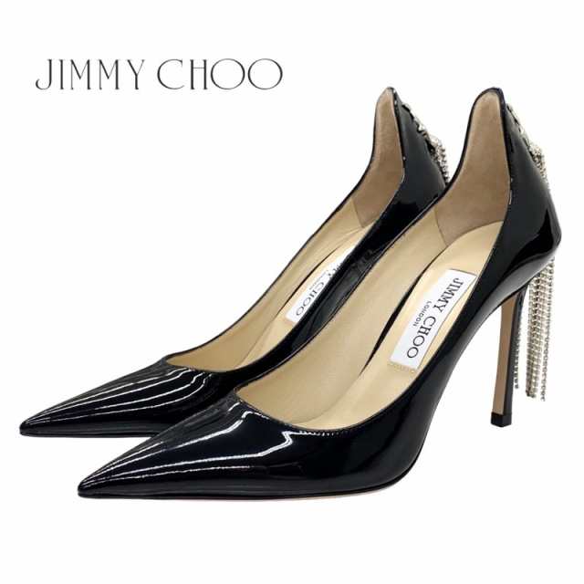 ジミーチュウ JIMMY CHOO パンプス パーティーシューズ 靴 シューズ ラインストーン スター パテント ブラック 黒の通販は