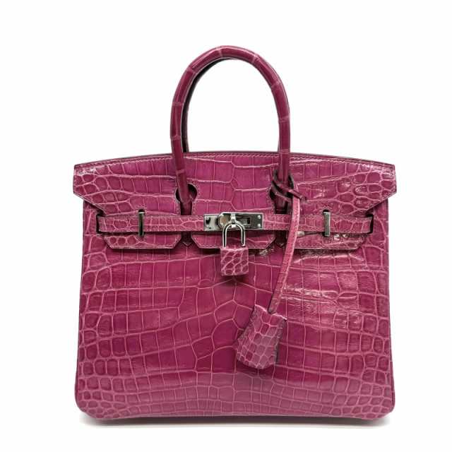 エルメス HERMES バーキン25 バーキン 25 バッグ トートバッグ ニロティカス リセ クロコダイル ローズシェヘラザード ピンク シルバー金の通販は