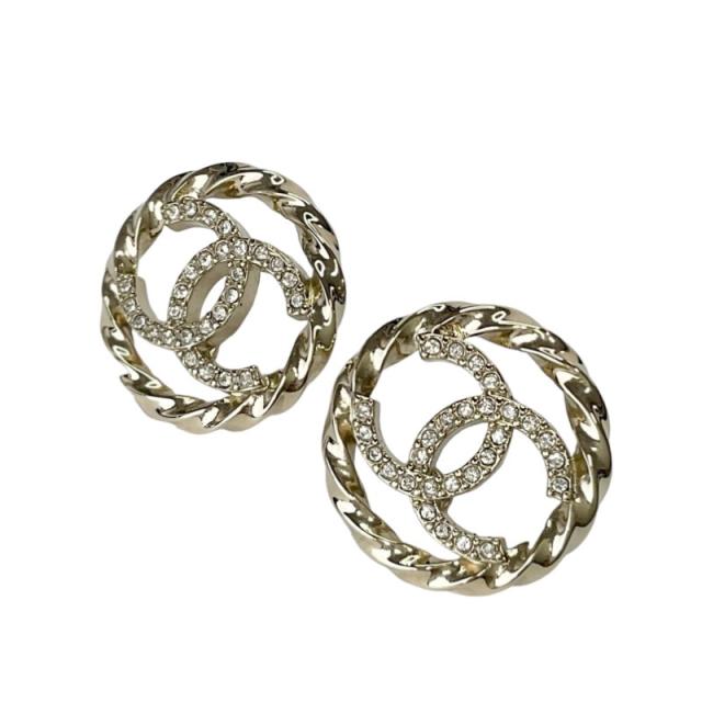 CHANEL シャネル ピアス ココマーク ラインストーン ゴールド ブラック シャネル CHANEL ピアス イヤリング ゴールド ブラック ココ