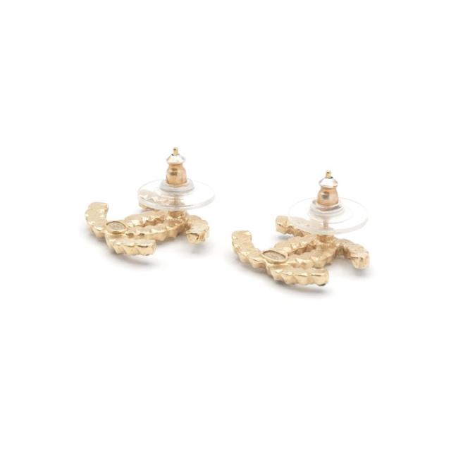 シャネル CHANEL ピアス ココマーク ラインストーン パール ゴールド_2