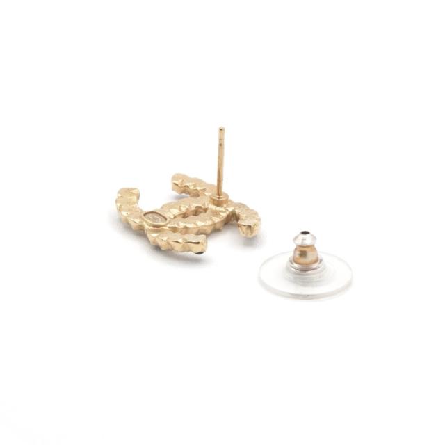 シャネル CHANEL ピアス ココマーク ラインストーン パール ゴールド_3