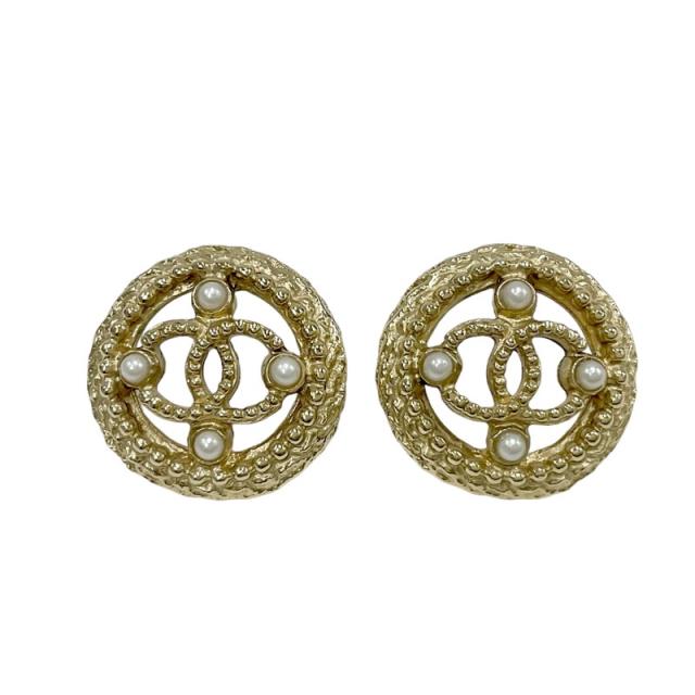 CHANELシャネル ピアス ココマーク パール ゴールド CHANEL シャネル ココマーク 2wayロゴピアス フェイクパール
