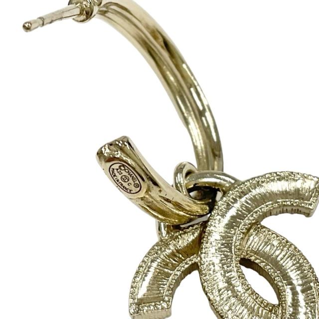 シャネル CHANEL ピアス ココマーク フープ ラインストーン