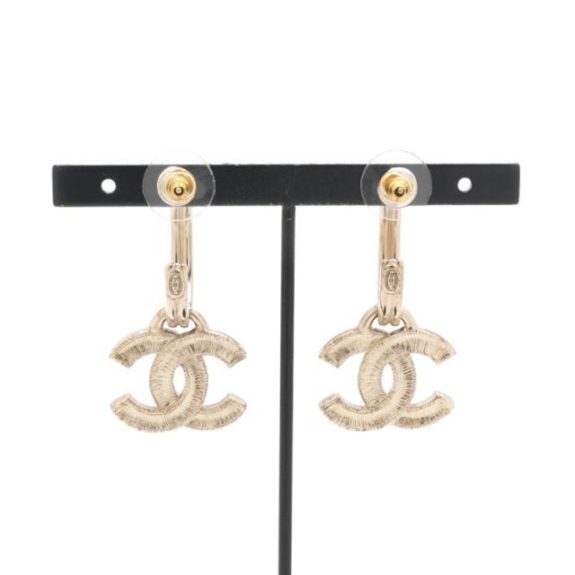 シャネル CHANEL ピアス ココマーク フープ ラインストーン ゴールド_8