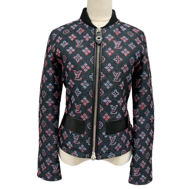 Louis Vuitton ブラック ジップアップジャケット Embossed Monogram Zip-Up Jacket - Women - Ready-to-Wear