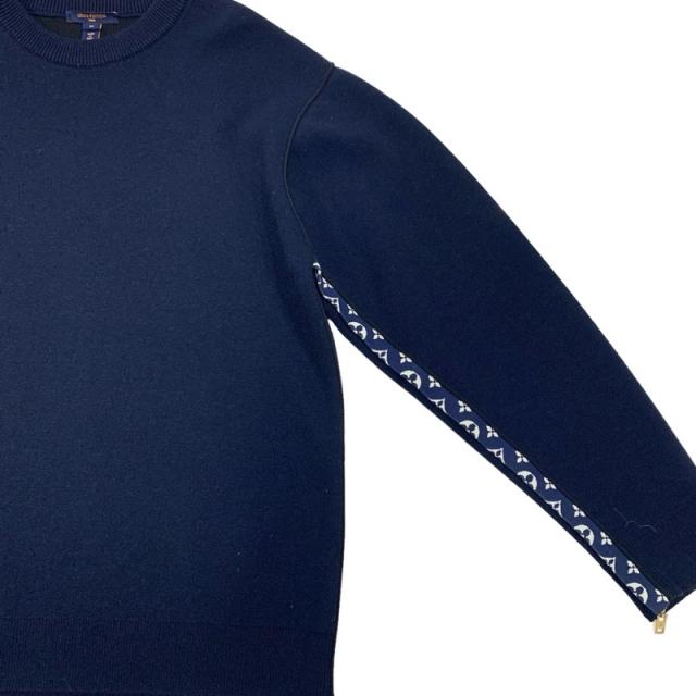 ルイヴィトン LOUIS VUITTON トップス ニット オープンスリーブラウンジウェアプルオーバー モノグラム 長袖 ネイビー ルイヴィトン LOUIS VUITTON トップス ニット オープンスリーブ