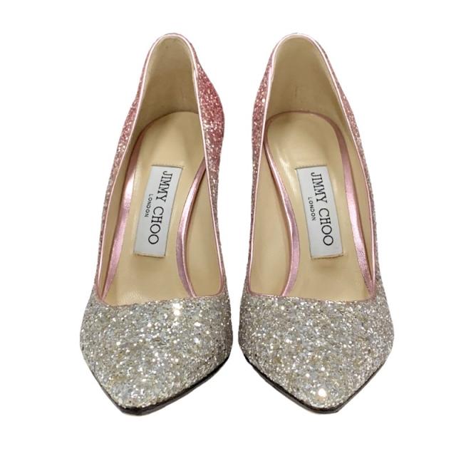 JIMMY CHOO ジミーチュウ　パンプス　グラデーション　グリッター JIMMY CHOO ジミーチュウ グリッター パンプス ヒール シルバー