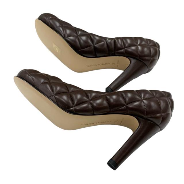未使用 ボッテガヴェネタ BOTTEGAVENETA パンプス 靴 シューズ キルティング レザー ブラウン_5